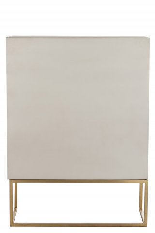 Buffet 2 portes NIRA en bois de manguier beige piètement métal doré 